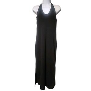 EUC Old Navy Womens A Line Dress Neck Strap Tie Black Solid Large